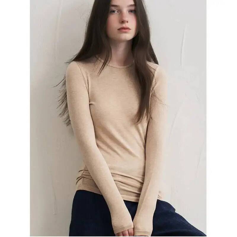 Base Layer Top - Dames Kasjmiermix Top met Lange Mouwen